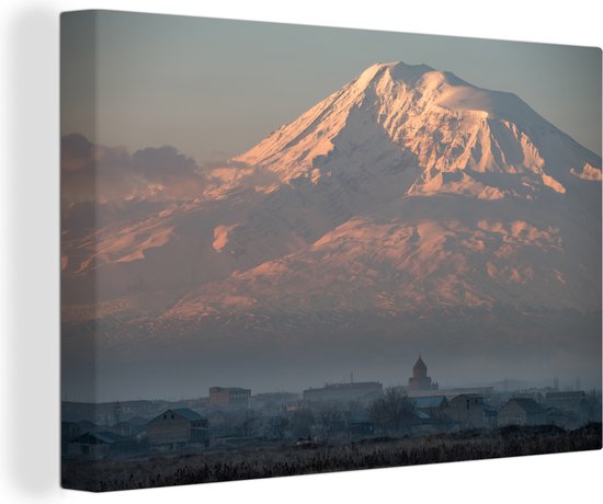 Mont Ararat avant le lever du soleil en Turquie Toile 90x60 cm - Tirage photo sur toile (Décoration murale salon / chambre)