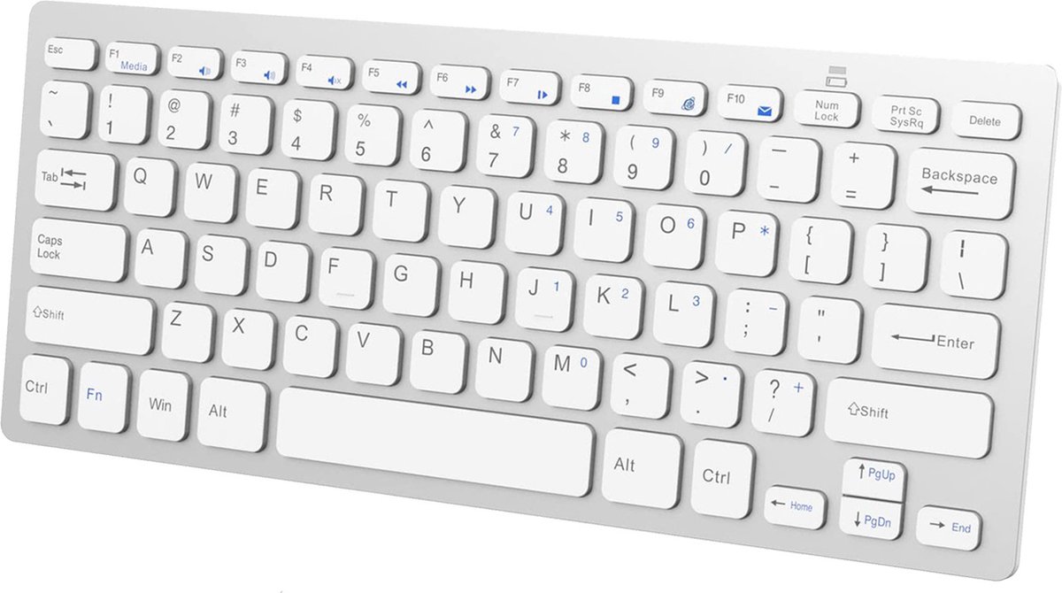 Draadloos Toetsenbord Bluetooth Keyboard - Bluetooth Toetsenbord Draadloos Universeel - Wireless Keyboard - Wit
