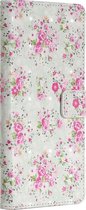 Apple iPhone 12 Hoesje - Mobigear - Design Serie - Kunstlederen Bookcase - Rozen - Hoesje Geschikt Voor Apple iPhone 12