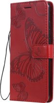 Xiaomi Mi 9T Hoesje - Mobigear - Butterfly Serie - Kunstlederen Bookcase - Rood - Hoesje Geschikt Voor Xiaomi Mi 9T