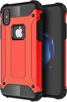 Apple iPhone X/10 Hoesje - Mobigear - Outdoor Serie - Hard Kunststof Backcover - Rood - Hoesje Geschikt Voor Apple iPhone X/10