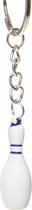 Lg-imports Sleutelhanger Bowling-kegel 4 Cm Wit/blauw