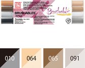Brushpennen - Zig Brushables - set - 4 colors - brown