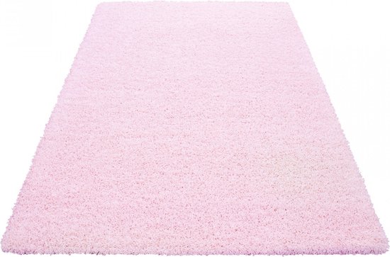 Tapijtenloods Basic Shaggy vloerkleed Roze Hoogpolig- 300x400 CM