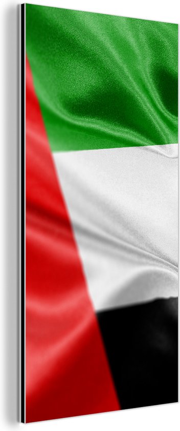 Wanddecoratie Metaal - Aluminium Schilderij Industrieel - De vlag van de Verenigde Arabische Emiraten - 20x40 cm - Dibond - Foto op aluminium - Industriële muurdecoratie - Voor de woonkamer/slaapkamer