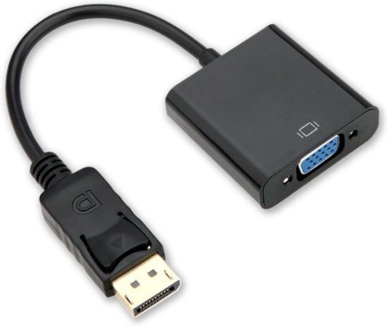 Case2go - Displayport kabel naar VGA Adapter - 15 CM - Zwart