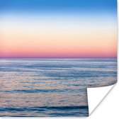 Poster Doux coucher de soleil sur la mer papier 75x75 cm - Tirage photo sur Poster (décoration murale salon / chambre) / Mer et plage