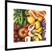 Fotolijst incl. Poster - Fruit - Groente - Kleuren - 40x40 cm - Posterlijst