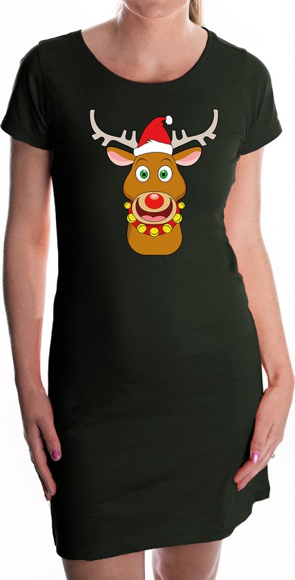 Fout rudolf het rendier kerst jurkje zwart dames Kerst kleding outfit dress S bol