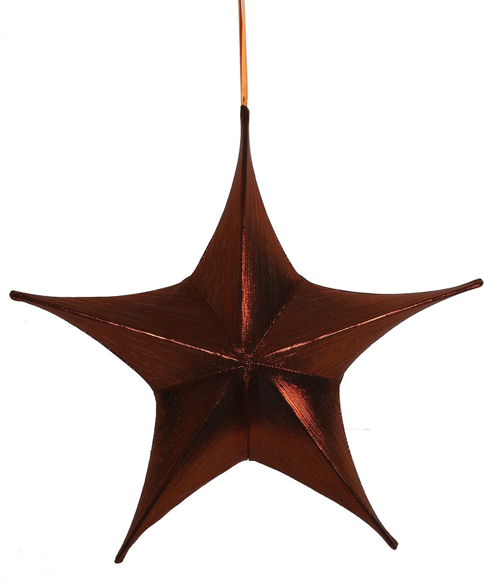 Non-branded Kersthanger Ster Maria 40 Cm Fluweel Bruin