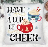 Kerst kussen - Cup of Cheer - Kerst sierkussen - Kerst cadeau