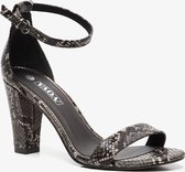 Nova dames hak sandalen met slangenprint - Zwart - Maat 39