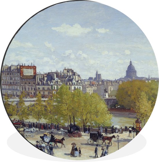 WallCircle - Wandcirkel - Muurcirkel - Quai du Louvre - Claude Monet - Oude meesters - Aluminium - Dibond - ⌀ 60 cm - Binnen en Buiten