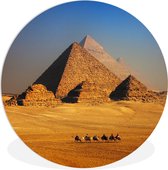 WallCircle - Wandcirkel ⌀ 60 - Egypte - Piramide - Woestijn - Ronde schilderijen woonkamer - Wandbord rond - Muurdecoratie cirkel - Kamer decoratie binnen - Wanddecoratie muurcirkel - Woonaccessoires