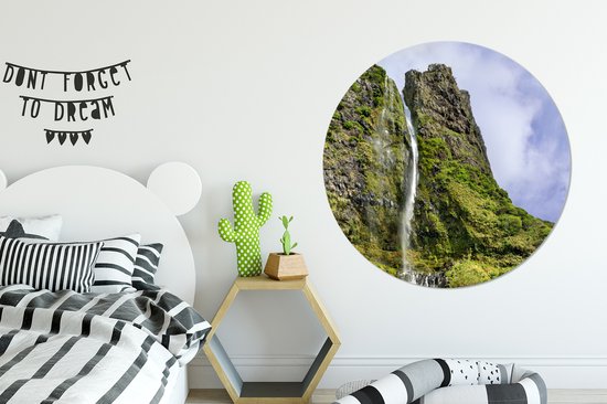 WallCircle - Cercle mural - Cercle mural - Açores - Cascade - Roche - Aluminium - Dibond - 140x140 cm - Intérieur et Extérieur