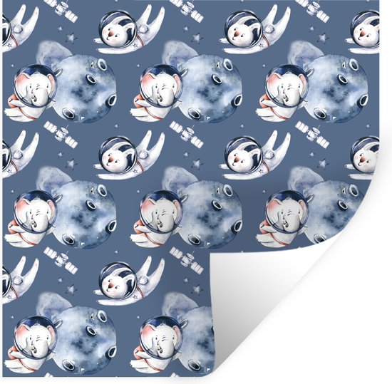 Stickers muraux - Motifs - Animaux - Espace - Filles - Garçons - Kids - Enfants - 30x30 cm - Feuille adhésive