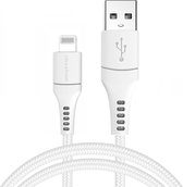 iMoshion Kabel - Geschikt voor Lightning naar USB A Kabel - 1.5 meter - Snellader & Datasynchronisatie - Oplaadkabel geschikt voor iPhone 11/12/13/14 - Stevig gevlochten materiaal - Wit