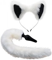 Tailz White Fox Buttplug & Haarband Set