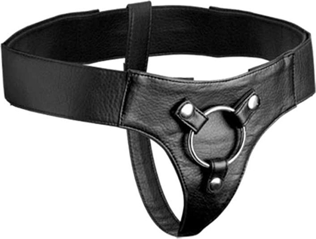 Leren Strap On Harnas - zwart