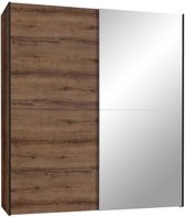 Kleerkast met 2 schuifdeuren + spiegel - Edel eiken decor - 170.3 x D 61.2 x H 190.5 cm - ULOS