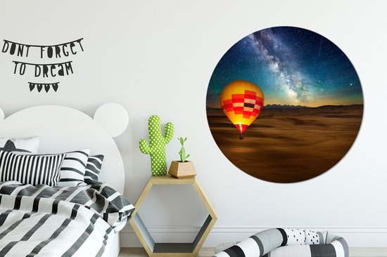 Montgolfière avec un ciel coloré Cercle mural aluminium ⌀ 140 cm