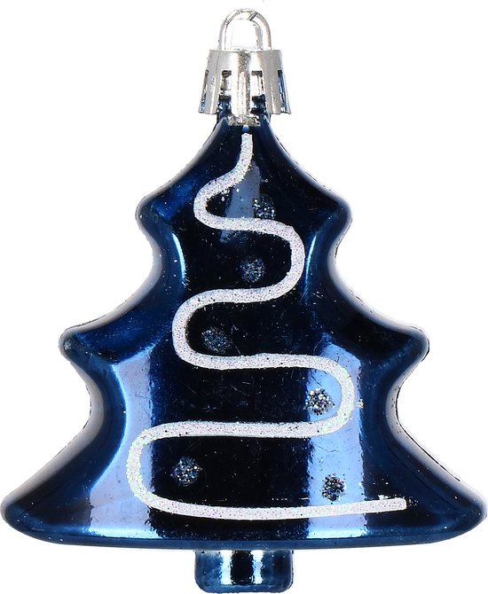 Boules de Boules de Noël Springos | Décorations de Noël | Incassable | 77 pièces | Bleu marine