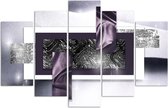 Trend24 - Canvas Schilderij - Cosmic Abstract - Vijfluik - Abstract - 200x100x2 cm - Paars