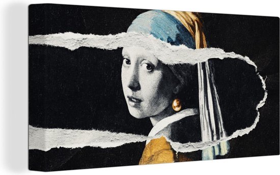 Oude Meesters Canvas - 160x80 - Canvas Schilderij - Meisje met de parel