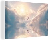 Beau ciel se reflète dans une mer calme Toile 120x80 cm - Tirage photo sur toile (décoration murale salon / chambre)