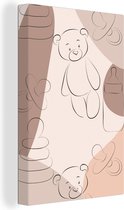 Canvas schilderij 90x140 cm - Wanddecoratie Baby - Patronen - Kinderen - Muurdecoratie woonkamer - Slaapkamer decoratie - Kamer accessoires - Schilderijen