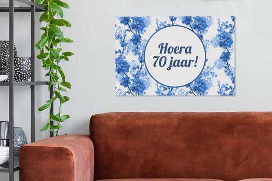 Fête sur toile Fête - Décoration - 70 ans - 60x40 cm - Décoration murale