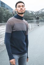 Gabbiano Trui Coltrui Met Geometrisch Structuur 611711 Navy Mannen Maat - XL