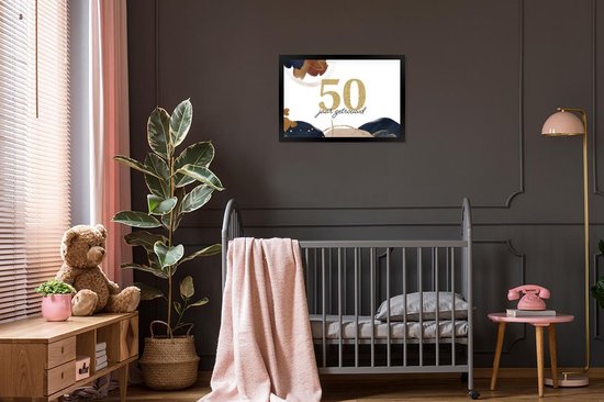 Cadre photo avec affiche - Proverbes - Mariage - 50 ans de mariage - Citations - 60x40 cm - Cadre pour affiche