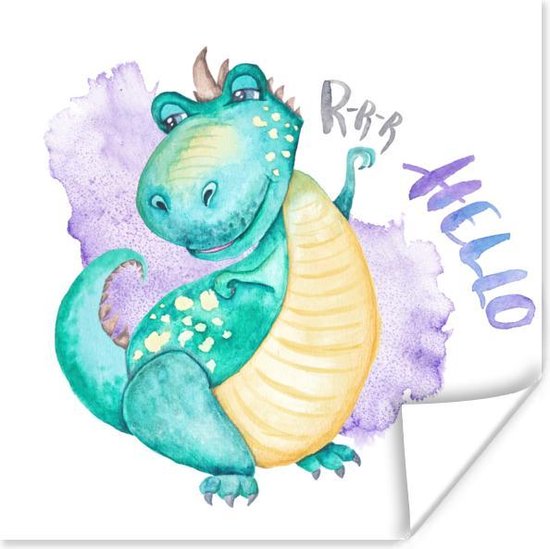 Loussiesd Groene dinosaurus verduistering raam dromen cartoon dino gordijn voor slaapkamer kind 3D Kawaii dieren verduisterende gordijnen (30% -50%) jungle dier W46 x L54