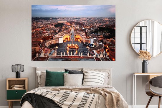 Poster Rome Place Saint-Pierre 150x75 cm - Tirage photo sur Poster (décoration murale salon / chambre) / Poster Villes