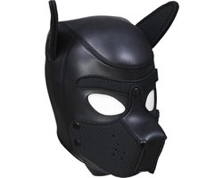 Neopreen Puppy Hood Zwart – Comfortabel hondenmasker voor puppy play XL