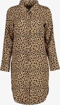 TwoDay Bellinga blousejurk met luipaardprint - Bruin - Maat XL