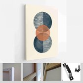 Halverwege de eeuw modern design. Een trendy set van abstracte handgeschilderde illustraties voor wanddecoratie, Social Media Banner, Brochure Cover Design - Modern Art Canvas - ve
