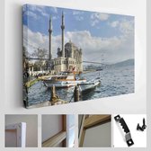 Een prachtig uitzicht op de Ortakoy-moskee en de Bosporus-brug in Istanbul, Turkije - Modern Art Canvas - Horizontaal - 65451691