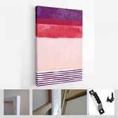 Set van abstracte handgeschilderde illustraties voor briefkaart, Social Media Banner, Brochure Cover Design of wanddecoratie achtergrond - moderne kunst Canvas - verticaal - 188393