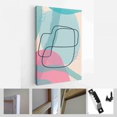 Abstracte minimalistische dekking geometrische patroon achtergrond. Kleurrijk ontwerp voor flyer, brochure, poster, wanddecoratie - Modern Art Canvas - Verticaal - 1821954674