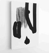 Zwart-wit abstracte muurkunst achtergrond vector 3 - Moderne schilderijen – Verticaal – 1909205602 - 80*60 Vertical