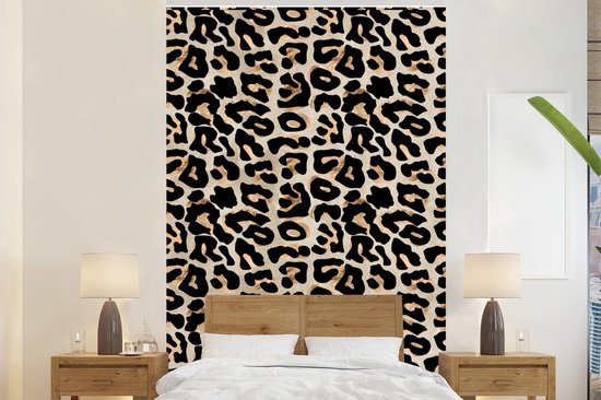 Papier peint - Papier peint photo murale Imprimé panthère - Luxe - Or - Largeur 195 cm x hauteur 300 cm