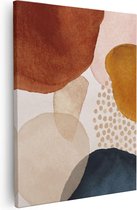 Artaza - Canvas Schilderij - Abstracte Kunst van Cirkels  - 80x100 - Groot - Foto Op Canvas - Canvas Print