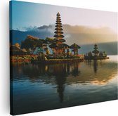 Artaza Toile Peinture Pura Temple à Bali sur le Lac Beratan - 80x60 - Photo sur Toile - Impression sur Toile