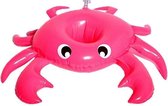 Opblaasbare bekerhouder 18 cm Krab roze