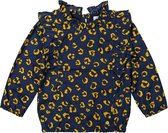 Koko Noko - Meisjes - Donkerblauwe panterprint blouse - maat 110