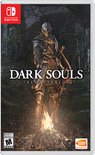 De cover van Dark Souls: Remastered voor Nintendo Switch, met een krijger bij een kampvuur.