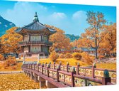 Het Gyeongbokgung paleis tijdens de herfst in Seoul - Foto op Dibond - 90 x 60 cm