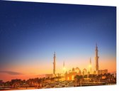 Grote Sjeik Zayed Moskee in de schemering van Abu Dhabi - Foto op Dibond - 60 x 40 cm
